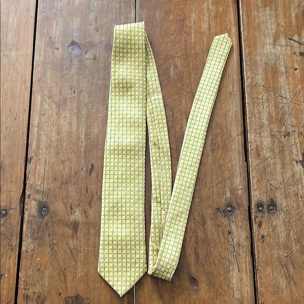 Andrea-Franceschi Roma 100% Silk Classic Yellow/Gray Checkered Tie